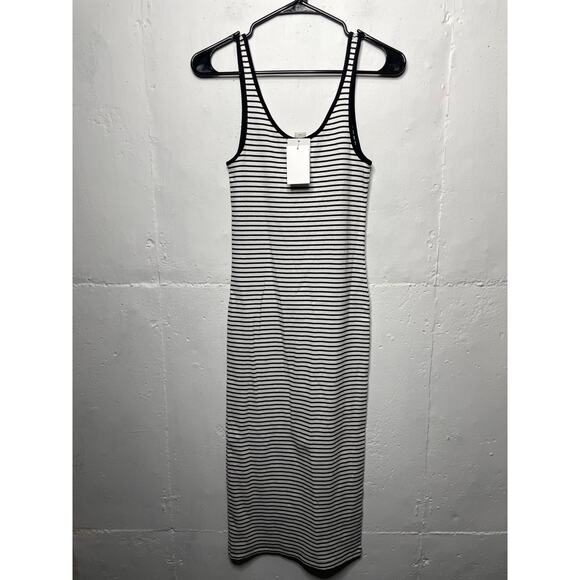 NEW H&M Womens Black White Striped Midi/ Maxi Dress Size Small - Picture 1 of 6